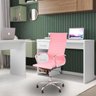 Cadeira de Escritório Esteirinha Giratória Ergonômica Alta - Rosa - 6 - 4