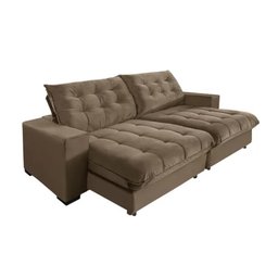 Sofá Califórnia Retrátil e Reclinável 5 Lugares 2,50m com Molas Ensacadas e Pillow Castor - 2