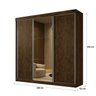 Guarda-Roupa Casal 200cm 3 Portas 4 Gavetas Aurora Wood Yescasa - 4