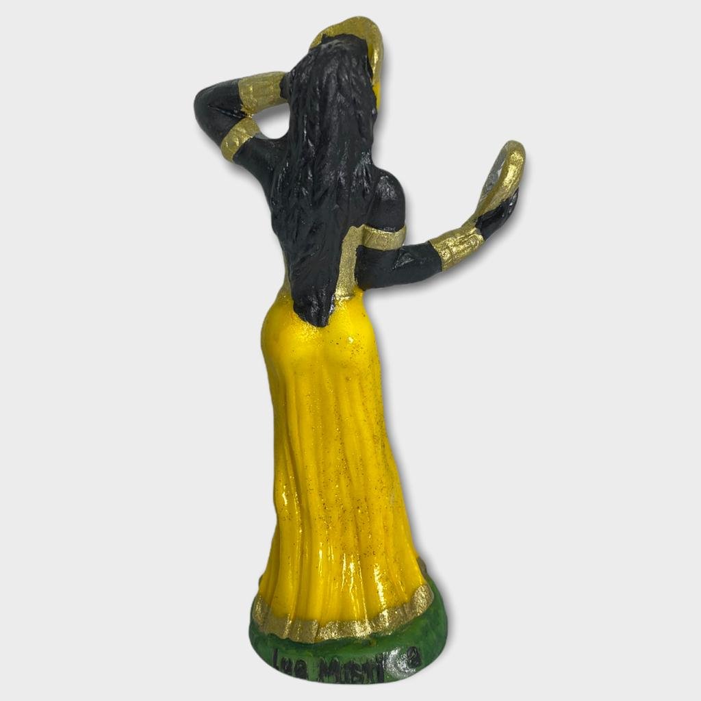 Escultura de orixá Oxum amarela 15 cm em resina