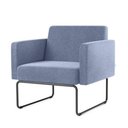 Ver imagem 1 de Poltrona Pix Assento Mescla Azul Claro Base Aco Preto - 55047
