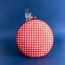 Ver imagem 1 de Porta Talheres Piquenique Xadrez Vermelho Felicittá