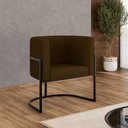 Ver imagem 1 de Poltrona Corino Decorativa Lua Recepção Base Ferro Black Cor:marrom