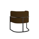 Ver imagem 2 de Poltrona Corino Decorativa Lua Recepção Base Ferro Black Cor:marrom