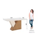 Ver imagem 3 de Conjunto Sala de Jantar Mesa Tampo em Vidro 6 Cadeiras Katarina Espresso Móveis