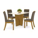 Ver imagem 2 de Conjunto Sala de Jantar Mesa Tampo de Vidro/MDF 4 Cadeiras Diana Espresso Móveis