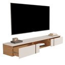 Ver imagem 3 de Rack para TV até 72 Polegadas Decor 1.8 Suspenso 2 Gavetas Off White/Nature - Giga Móveis