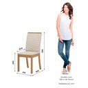 Ver imagem 5 de Conjunto Sala de Jantar Mesa Tampo de Vidro/MDF 4 Cadeiras Diana Espresso Móveis Marrom/Nature/Off White/Linho
