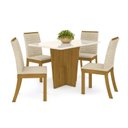 Ver imagem 2 de Conjunto Sala de Jantar Mesa Tampo de Vidro/MDF 4 Cadeiras Diana Espresso Móveis