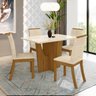 Conjunto Sala de Jantar Mesa Tampo de Vidro/MDF 4 Cadeiras Diana Espresso Móveis - 1