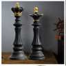 Decoração Peças de Xadrez Preto Rei e Rainha Escultura Grande Estátua - 1