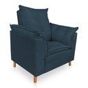 Ver imagem 3 de Kit Poltrona Amamentação Sara e Puff Veludo Azul Marinho