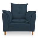 Ver imagem 2 de Kit Poltrona Amamentação Sara e Puff Veludo Azul Marinho