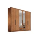 Ver imagem 1 de Guarda Roupa Casal 6 Portas e 8 Gavetas c/ Espelho Rizon Plus Cumaru - Novo Horizonte