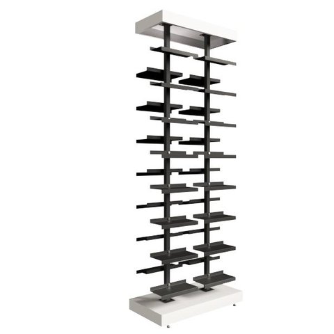 Kit Expositor de Calçados com 2 Coluna e 30 Suportes Chapa Screw Comac Branco/Preto