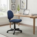 Ver imagem 1 de Cadeira Executiva com Lâmina, Base Giratória, Tecido Azul com Preto