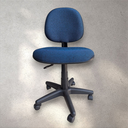 Ver imagem 2 de Cadeira Executiva com Lâmina, Base Giratória, Tecido Azul com Preto