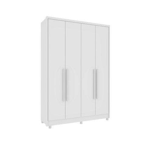 Guarda Roupa Solteiro Dinamarca 04 portas com pés Tcil Móveis Branco Neve