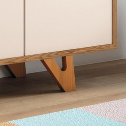 Kit Aparador Buffet Bar 2 Portas Valentim E Espelho Adnet Freijó B01 Carvalho Off White - Lyam - 9