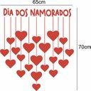 Ver imagem 1 de Adesivo de Vitrine Feliz Dia Dos Namorados e Corações