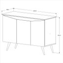 Ver imagem 3 de Buffet Encanto 3 Portas Preto Nature - M Móveis