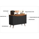 Ver imagem 6 de Buffet Encanto 3 Portas Preto Nature - M Móveis