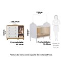 Ver imagem 3 de Quarto de Bebê com Berço Mini Cama e Cômoda com Janela Maya Clássico Espresso Móveis Branco/Amêndoa/