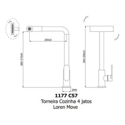 Torneira Misturador Mono Comando Cozinha Move 2257 C57 - 5
