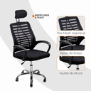 Ver mais imagens de Kit 2 Cadeiras Escritório Diretor Tela Mesh Encosto de Cabeça + E-book