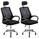 Ver imagem 1 de Kit 2 Cadeiras Escritório Diretor Tela Mesh Encosto de Cabeça + E-book