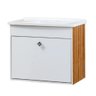 Kit Gabinete com Espelho São Paulo Teca Branco/ Castanho Fosco Corso 50,5x41x44 - 3