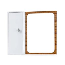 Kit Gabinete com Espelho São Paulo Teca Branco/ Castanho Fosco Corso 50,5x41x44 - 2