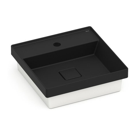 Cuba de Sobrepor 12,5cm x 40cm com Mesa Terra Roca Preto/Matte Black