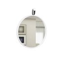 Ver imagem 1 de Espelho Decorativo Short Strip Branco Alça Corino Preto 60 cm Redondo Branco/Preto, 60 cm