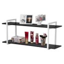 Ver imagem 2 de Nicho Sala e Quarto Branco Com Prateleiras Preto 120cm