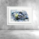 Ver imagem 1 de Quadro Aquarela Piloto Motocicleta - 60x48cm:moldura Branca