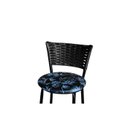Ver imagem 2 de Jogo 2 Banqueta Baixa Para Cozinha Ratan Preta Estofado Floral Floral