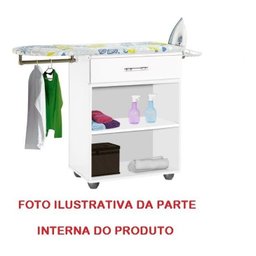 Tabua De Passar Roupa Gaveta 02 Portas Branca Com Cabideiro PASSE BEM - 5