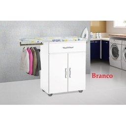 Tabua De Passar Roupa Gaveta 02 Portas Branca Com Cabideiro PASSE BEM - 4