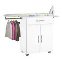 Ver imagem 1 de Tabua De Passar Roupa Gaveta 02 Portas Branca Com Cabideiro PASSE BEM