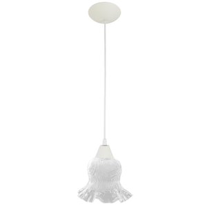 Pendente Branco Tulipa Caracol Transparente Art Pop