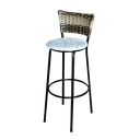 Ver imagem 4 de Jogo 3 Banqueta Alta Para Cozinha Ratan Cappuccino Premium Preta Estofado Floral Floral