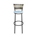 Ver imagem 3 de Jogo 3 Banqueta Alta Para Cozinha Ratan Cappuccino Premium Preta Estofado Floral Floral