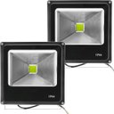 Ver imagem 1 de Kit 2 Refletores Led Verde Holofote Externo Jardim Muro 20w