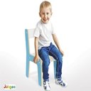 Ver imagem 3 de Cadeira Infantil Azul MDF Encosto Suporta 35kg Quarto Escola Brinquedoteca Estudos Crianca