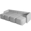 Ver imagem 6 de Sofá Cama para Sala de Estar 4 Lugares 396cm Montserrat K01 Veludo Cinza - Lyam Decor