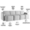 Ver imagem 4 de Sofá Cama para Sala de Estar 4 Lugares 396cm Montserrat K01 Veludo Cinza - Lyam Decor