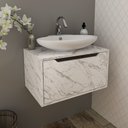 Ver imagem 1 de Balcão Gabinete com 1 Porta 60cm Bn3646 Branco Tecnomobili Cor: Mármore Branco