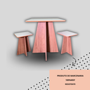 Ver imagem 2 de Mesa com Duas Banquetas em Mdf Cantos Arredondados