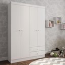 Ver imagem 1 de Guarda Roupas Infantil Roupeiro Louise 4 Portas Branco- Mabe Magazine